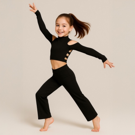 Spodnie z kantem do Jazz Dance Black